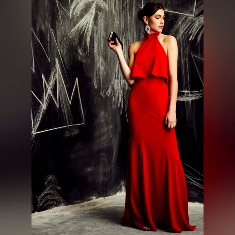Melanie Lyne red gown